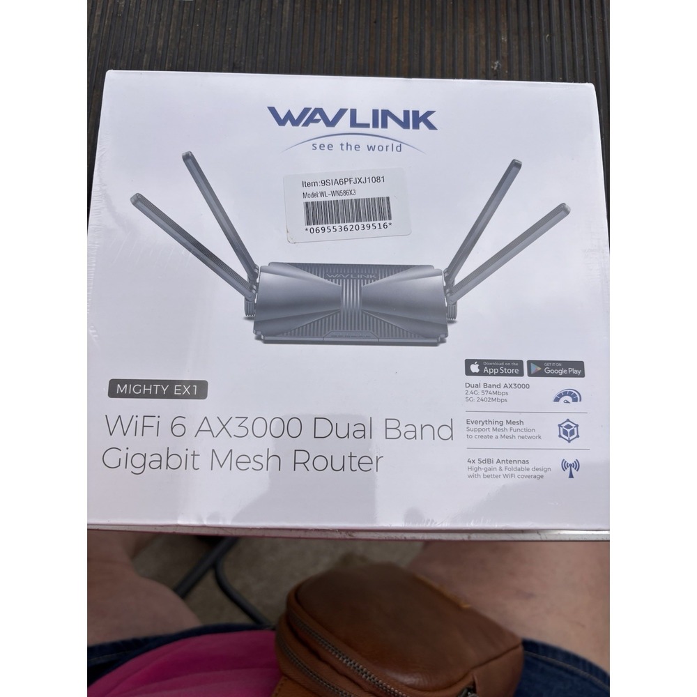 WAVLINK Mighty EX1 AX3000 Dual-Band Wi-Fi 6 Mesh Router (Model: WL-WN586X3) NEW